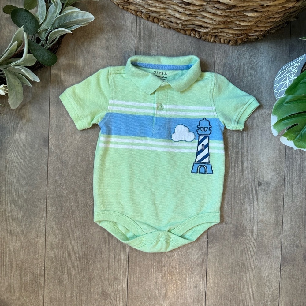 Vintage Baby Boy Lighthouse Romper One Piece Size 3-6 Months - Picture 8 of 11
